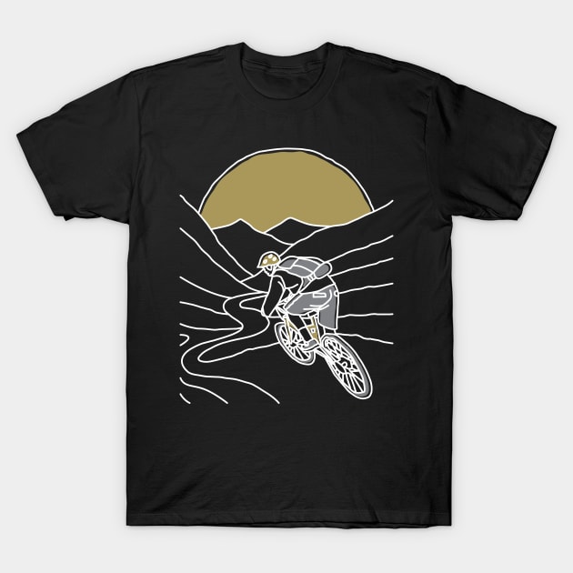 Mountain Biker (Dark Color) T-Shirt by quilimo